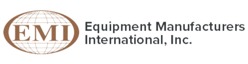 EMI, Equipment Manufacturers International, Inc. brown and black logo on transparent background