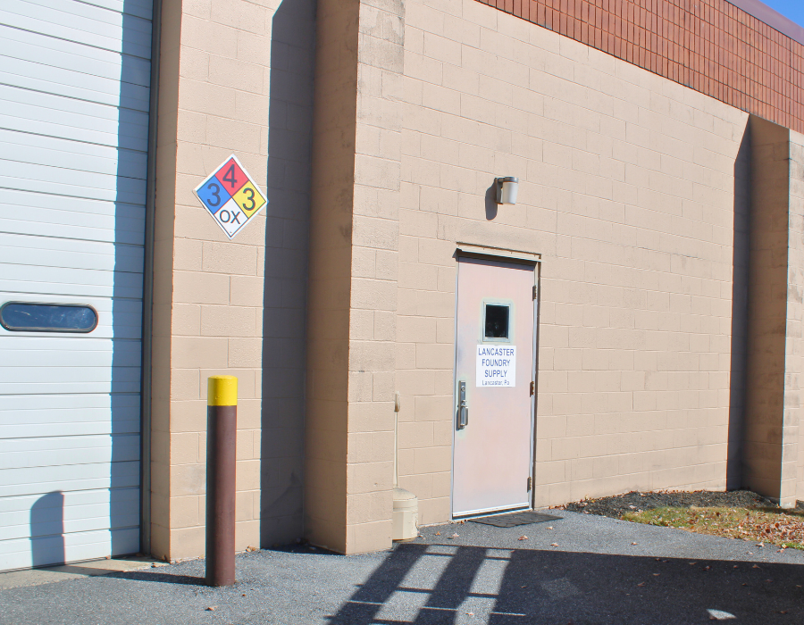 Employee side entry door for Lancaster Foundry Supply Company